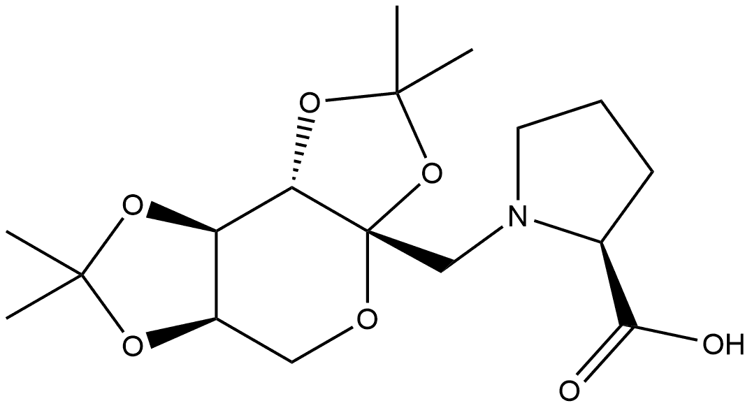 1-[1-Deoxy-2,3:4,5-bis-O-(1-methylethylidene)-β-D-fructopyranos-1-yl]-L-proline Struktur