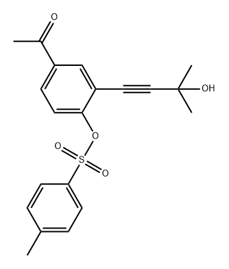 Ethanone, 1-[3-(3-hydroxy-3-methyl-1-butyn-1-yl)-4-[[(4-methylphenyl)sulfonyl]oxy]phenyl]- Struktur