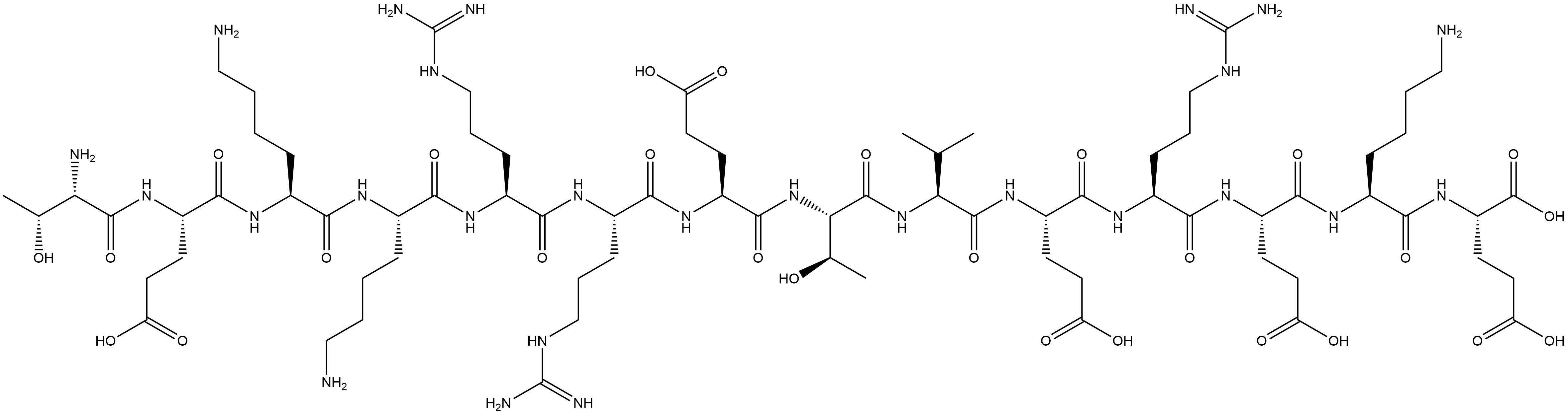 L-Glutamic acid, L-threonyl-L-α-glutamyl-L-lysyl-L-lysyl-L-arginyl-L-arginyl-L-α-glutamyl-L-threonyl-L-valyl-L-α-glutamyl-L-arginyl-L-α-glutamyl-L-lysyl- Struktur