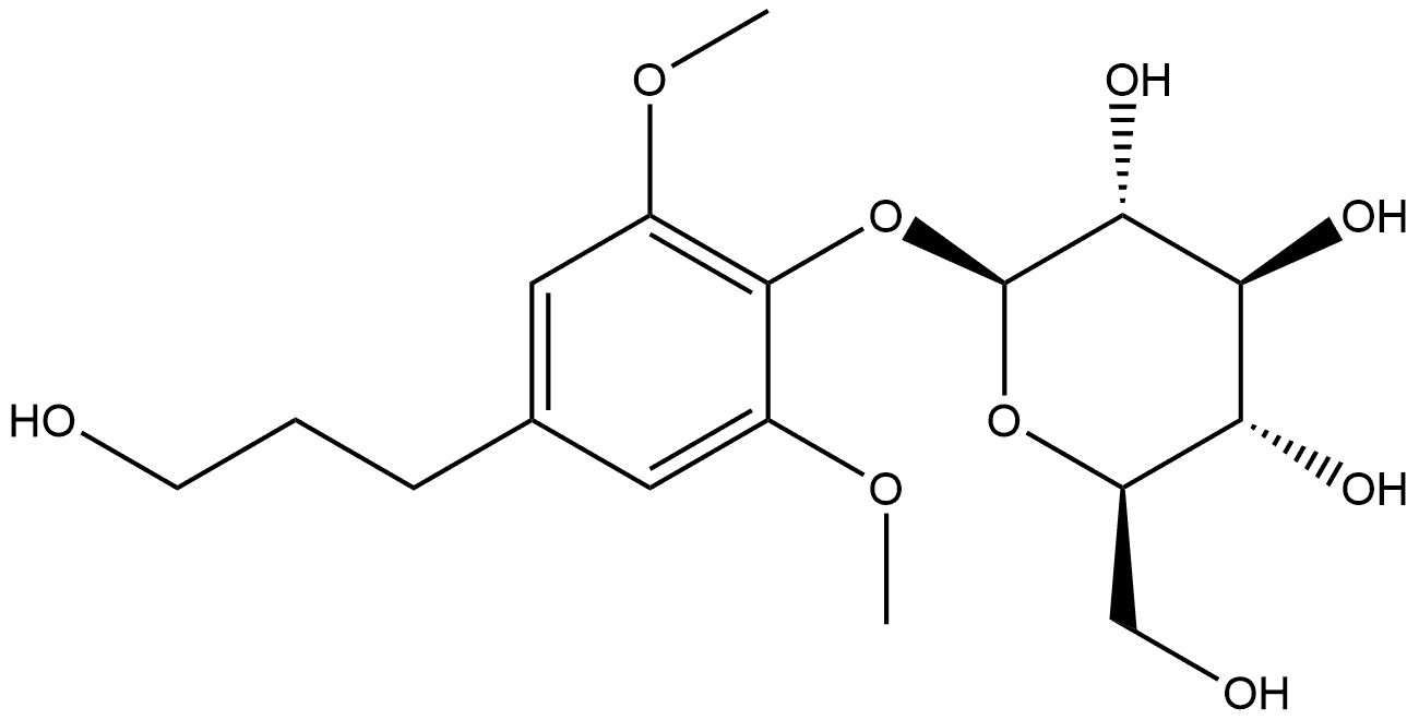 β-D-Glucopyranoside, 4-(3-hydroxypropyl)-2,6-dimethoxyphenyl Struktur