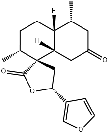 (3R,5R)-5-(3-Furanyl)-2',3',4,4',4'aβ,5,5',6',8',8'aβ-decahydro-2'α,5'α-dimethylspiro[furan-3(2H),1'(7'H)-naphthalene]-2,7'-dione Struktur