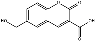 2H-1-Benzopyran-3-carboxylic acid, 6-(hydroxymethyl)-2-oxo- Struktur