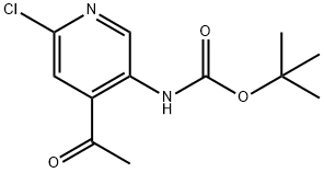 tert-butyl N-(4-acetyl-6-chloro-3-pyridyl)carbamate Struktur