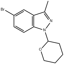 1H-Indazole, 5-bromo-3-methyl-1-(tetrahydro-2H-pyran-2-yl)- Struktur