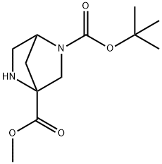 5-(1,1-Dimethylethyl) 1-methyl 2,5-diazabicyclo[2.2.1]heptane-1,5-dicarboxylate Struktur