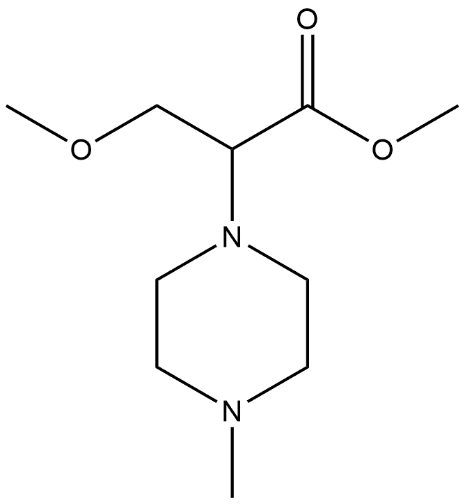 1-Piperazineacetic acid, α-(methoxymethyl)-4-methyl-, methyl ester Struktur