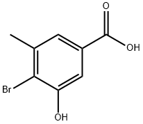 Benzoic acid, 4-bromo-3-hydroxy-5-methyl- Struktur