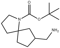 1-Azaspiro[4.4]nonane-1-carboxylic acid, 7-(aminomethyl)-, 1,1-dimethylethyl ester Struktur