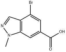 1H-Indazole-6-carboxylic acid, 4-bromo-1-methyl- Struktur