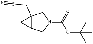 3-Azabicyclo[3.1.0]hexane-3-carboxylic acid, 1-(cyanomethyl)-, 1,1-dimethylethyl ester Struktur