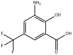 3-Amino-2-hydroxy-5-(trifluoromethyl)benzoic acid Struktur