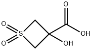 3-Thietanecarboxylic acid, 3-hydroxy-, 1,1-dioxide Struktur