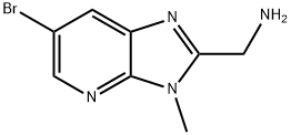 1-{6-bromo-3-methyl-3H-imidazo[4,5-b]pyridin-2-yl}methanamine Struktur