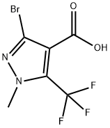 1H-Pyrazole-4-carboxylic acid, 3-bromo-1-methyl-5-(trifluoromethyl)- Struktur