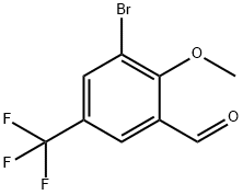 3-Bromo-2-methoxy-5-(trifluoromethyl)benzaldehyde Struktur