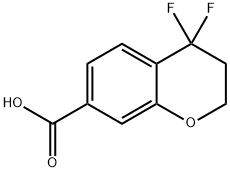 2H-1-Benzopyran-7-carboxylic acid, 4,4-difluoro-3,4-dihydro- Struktur