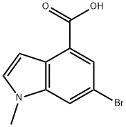 1H-Indole-4-carboxylic acid, 6-bromo-1-methyl- Struktur