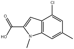 1H-Indole-2-carboxylic acid, 4-chloro-1,6-dimethyl- Struktur