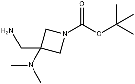 1,1-Dimethylethyl 3-(aminomethyl)-3-(dimethylamino)-1-azetidinecarboxylate Struktur