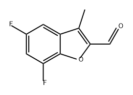 2-Benzofurancarboxaldehyde, 5,7-difluoro-3-methyl- Struktur