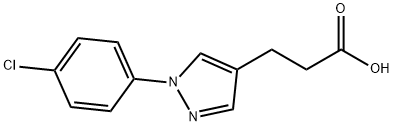 JR-14133, 3-(1-(4-Chlorophenyl)-1H-pyrazol-4-yl)propanoic acid, 97% Struktur