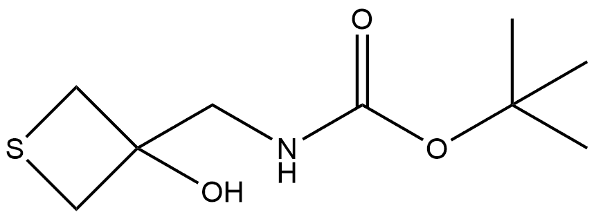 1,1-Dimethylethyl N-[(3-hydroxy-3-thietanyl)methyl]carbamate Struktur