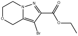 4H-Pyrazolo[5,1-c][1,4]oxazine-2-carboxylic acid, 3-bromo-6,7-dihydro-, ethyl ester Struktur