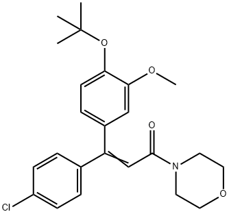 2-Propen-1-one, 3-(4-chlorophenyl)-3-[4-(1,1-dimethylethoxy)-3-methoxyphenyl]-1-(4-morpholinyl)- Struktur