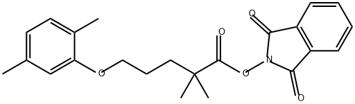 Pentanoic acid, 5-(2,5-dimethylphenoxy)-2,2-dimethyl-, 1,3-dihydro-1,3-dioxo-2H-isoindol-2-yl ester Struktur