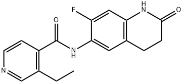 3-Ethyl-N-(7-fluoro-1,2,3,4-tetrahydro-2-oxo-6-quinolinyl)-4-pyridinecarboxamide Struktur