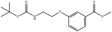 Benzoic acid, 3-[2-[[(1,1-dimethylethoxy)carbonyl]amino]ethoxy]-, methyl ester Struktur