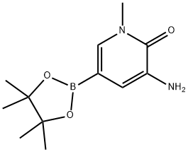 2(1H)-Pyridinone, 3-amino-1-methyl-5-(4,4,5,5-tetramethyl-1,3,2-dioxaborolan-2-yl)- Struktur