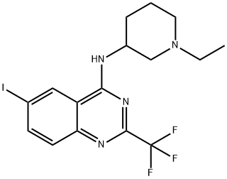 4-Quinazolinamine, N-(1-ethyl-3-piperidinyl)-6-iodo-2-(trifluoromethyl)- Struktur