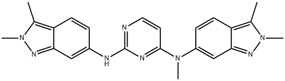 N2,N4-bis(2,3-dimethyl-2H-indazol-6-yl)-N4-methyl-2,4-Pyrimidinediamine Struktur