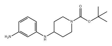 1-Piperidinecarboxylic acid, 4-[(3-aminophenyl)amino]-, 1,1-dimethylethyl ester Struktur