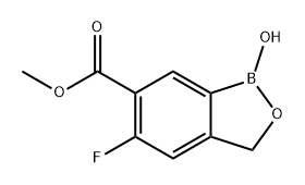 2,1-Benzoxaborole-6-carboxylic acid, 5-fluoro-1,3-dihydro-1-hydroxy-, methyl ester Struktur