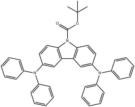 9H-Carbazole-9-carboxylic acid, 3,6-bis(diphenylamino)-, 1,1-dimethylethyl ester Struktur