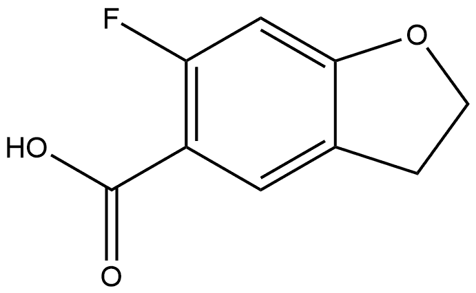 6-Fluoro-2,3-dihydro-5-benzofurancarboxylic acid Struktur