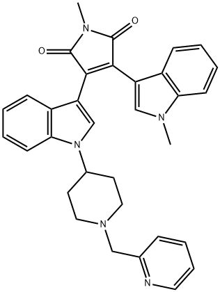 1-Methyl-3-(1-methyl-1H-indol-3-yl)-4-[1-[1-(2-pyridinylmethyl)-4-piperidinyl]-1H-indol-3-yl]-1H-pyrrole-2,5-dione Struktur