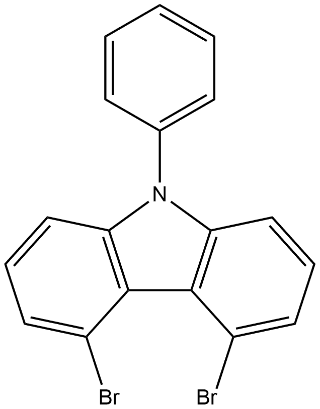 4，5-Dibromo-9-phenyl-9H-carbazole Struktur