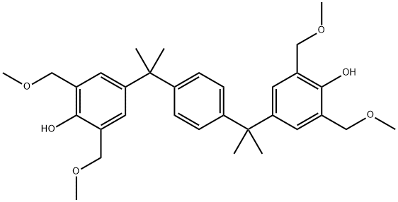 Phenol, 4,4'-[1,4-phenylenebis(1-methylethylidene)]bis[2,6-bis(methoxymethyl)- Struktur