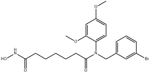 Heptanediamide, N1-[(3-bromophenyl)methyl]-N1-(2,4-dimethoxyphenyl)-N7-hydroxy- Struktur