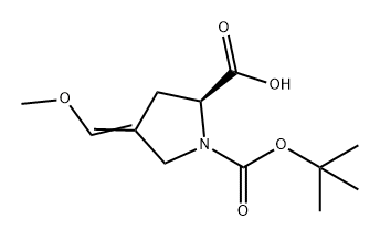 1,2-Pyrrolidinedicarboxylic acid, 4-(methoxymethylene)-, 1-(1,1-dimethylethyl) ester, (2S)- Struktur