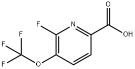 2-Fluoro-3-(trifluoromethoxy)pyridine-6-carboxylic acid Struktur