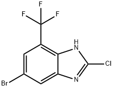 6-Bromo-2-chloro-4-(trifluoromethyl)-1H-1,3-benzimidazole Struktur