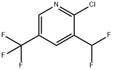 Pyridine, 2-chloro-3-(difluoromethyl)-5-(trifluoromethyl)- Struktur