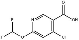 3-Pyridinecarboxylic acid, 4-chloro-6-(difluoromethoxy)- Struktur