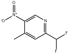 Pyridine, 2-(difluoromethyl)-4-methyl-5-nitro- Struktur