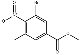 Benzoic acid, 3-bromo-5-methyl-4-nitro-, methyl ester Struktur