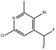 Pyridine, 3-bromo-6-chloro-4-(difluoromethyl)-2-methyl- Struktur